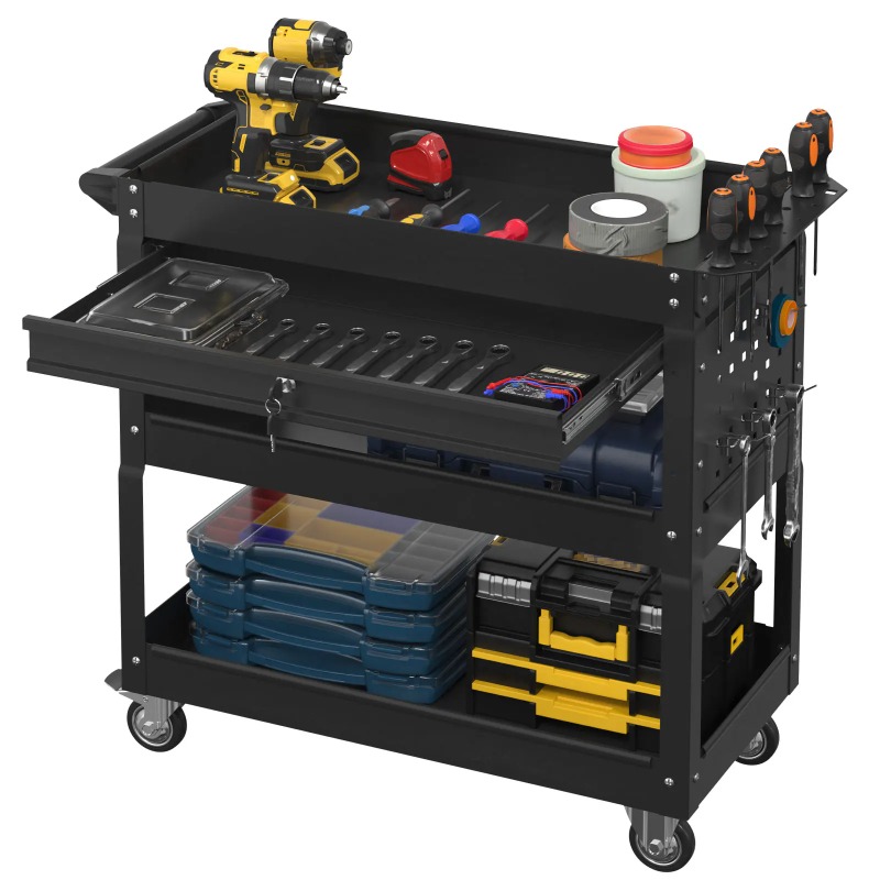 Workshop Garage Tools Manufacturer - 3 Katlı Tekerlekli Alet Arabası, Ağır